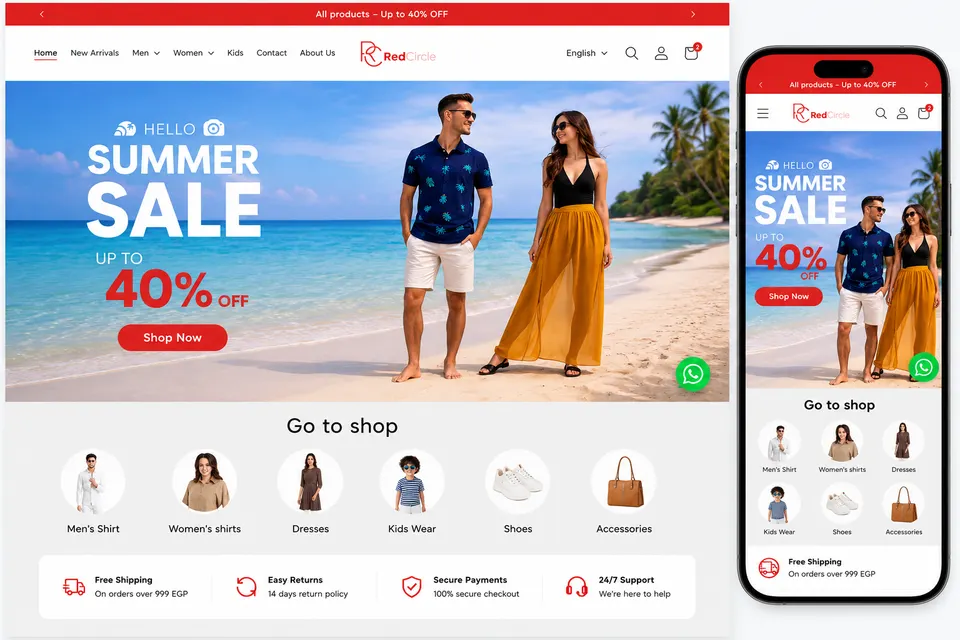 Screenshot of the Red Circle website