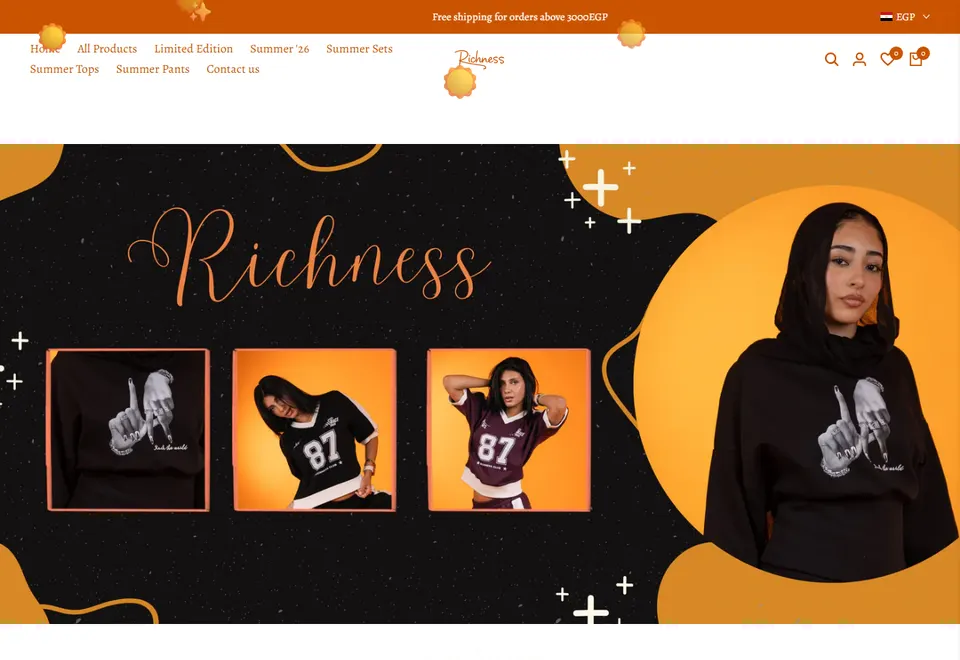Screenshot of the Richness website